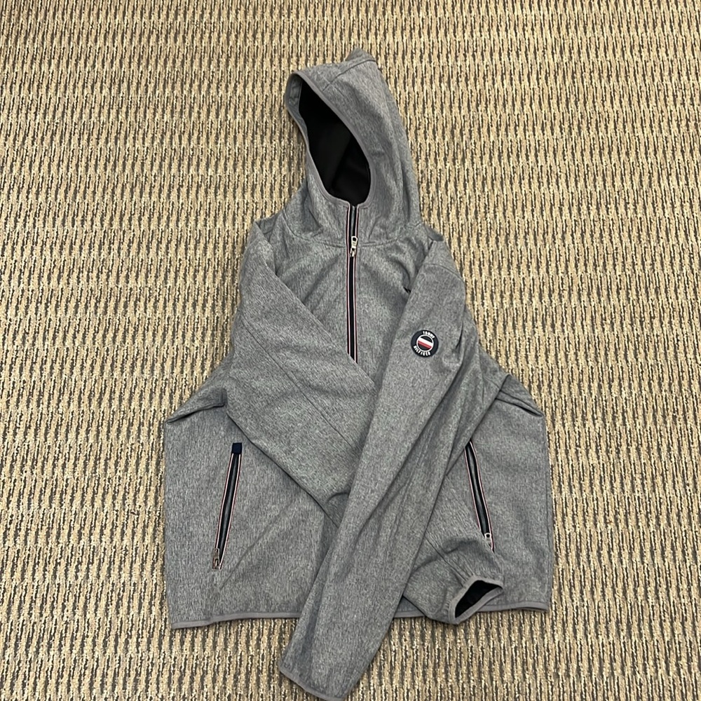 Tommy Hilfiger: Gray Softshell Hooded Jacket: Fle… - image 3